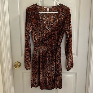 Forever 21 contemporary orange and navy blue dress. Size XS